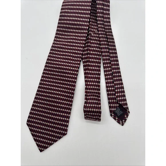 Roundtree & Yorke Silk Handmade Neck Tie Red Blue 58" - Picture 6 of 7